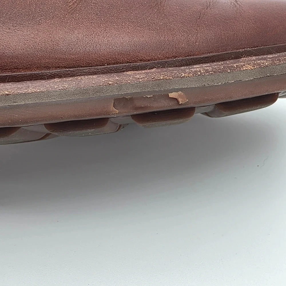Johnston & Murphy Derby Dress Shoes Men 11M Brown Leather Brazil Lug Sole Preppy